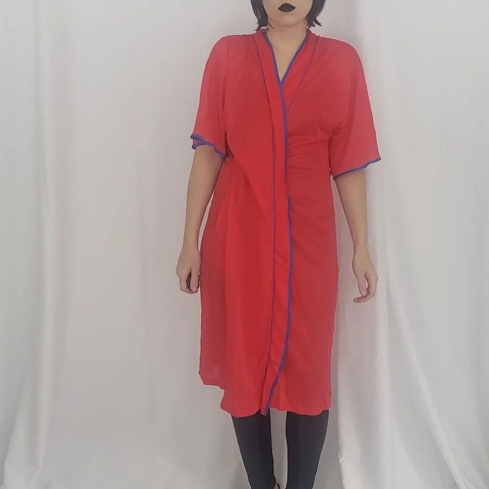 90s Red and Blue Nylon‎ Robe